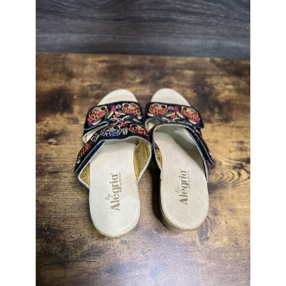 Alegria Linn Embroidered Leather Open Toe Clog Sandal,  EU 39 Women's 8.5. NWOT - Picture 9 of 12